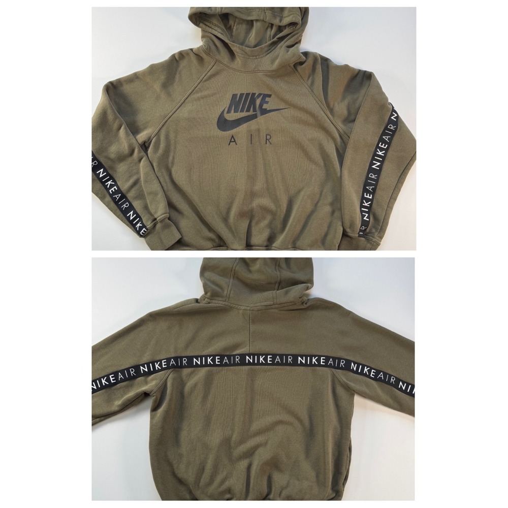 NIKE Air Oversized Spellout Tape Scuba Neck Hoodie Sweatshirt Womens Medium